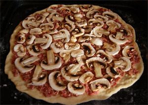 Быстрый рецепт пиццы с грибами