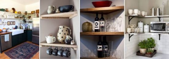 Полки на кухне: новый способ декора помещения